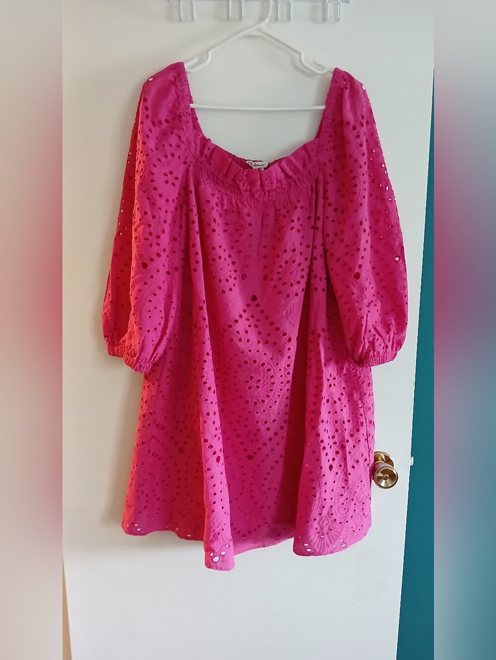 Reitmans Fuchsia Pink Eyelet Babydoll Dress
